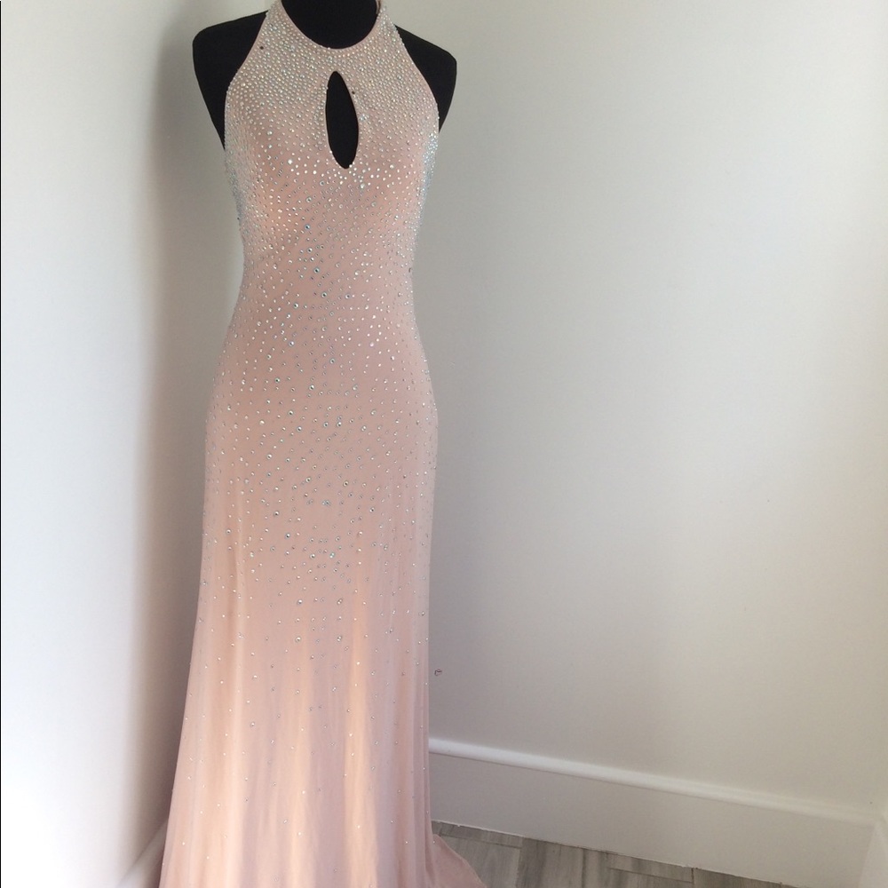 SALE!!!!!Prom, wedding, embellished blush dress